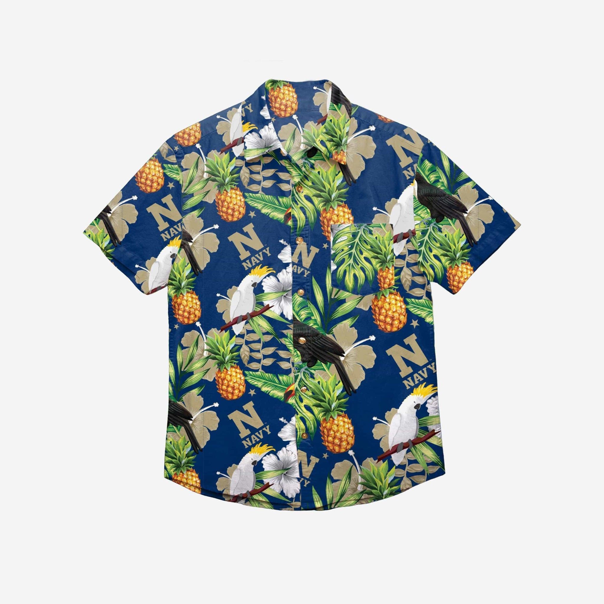 Navy Midshipmen Floral Button Up Hawaii Shirt Ha8739