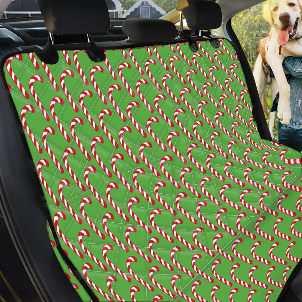 Merry Christmas Candy Cane Pattern Print Pet Car Back Seat Cover