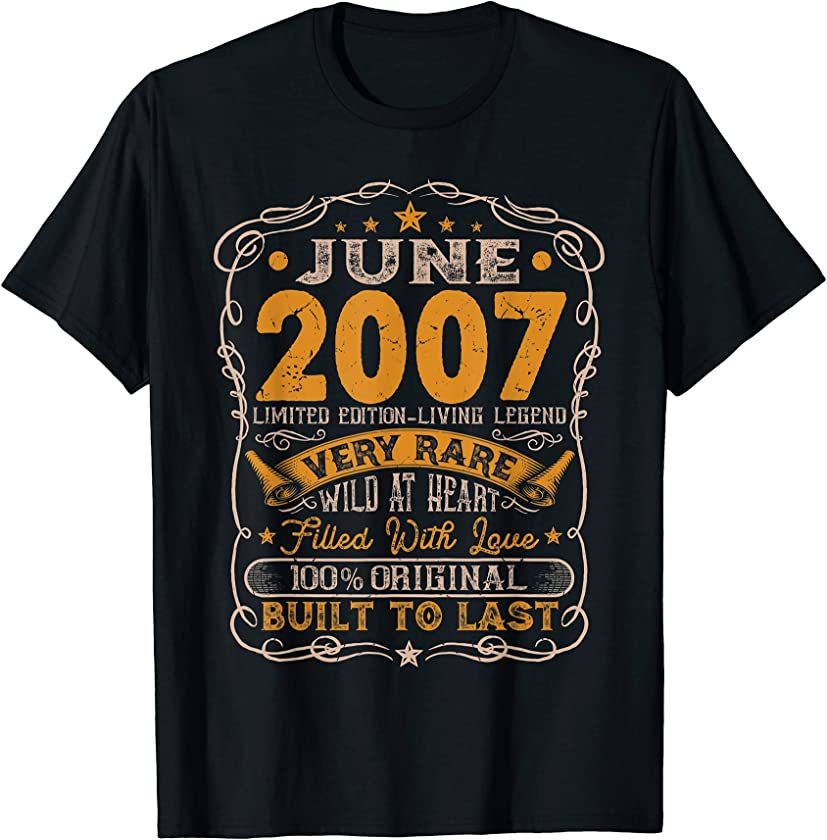 Vintage June 2007 Distressed 14 Years Old 14th Birthday T-Shirt