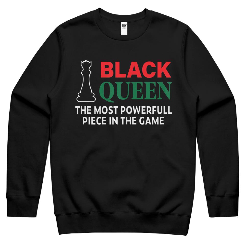 Womens Black History Month Kids Proud African Pride Black Queen Crewneck Sweatshirt