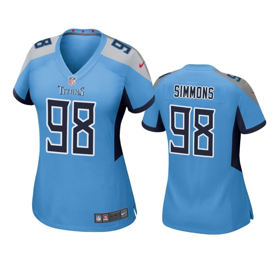 Tennessee Titans Jeffery Simmons 2019 NFL Draft Light Blue Game Womens Jersey