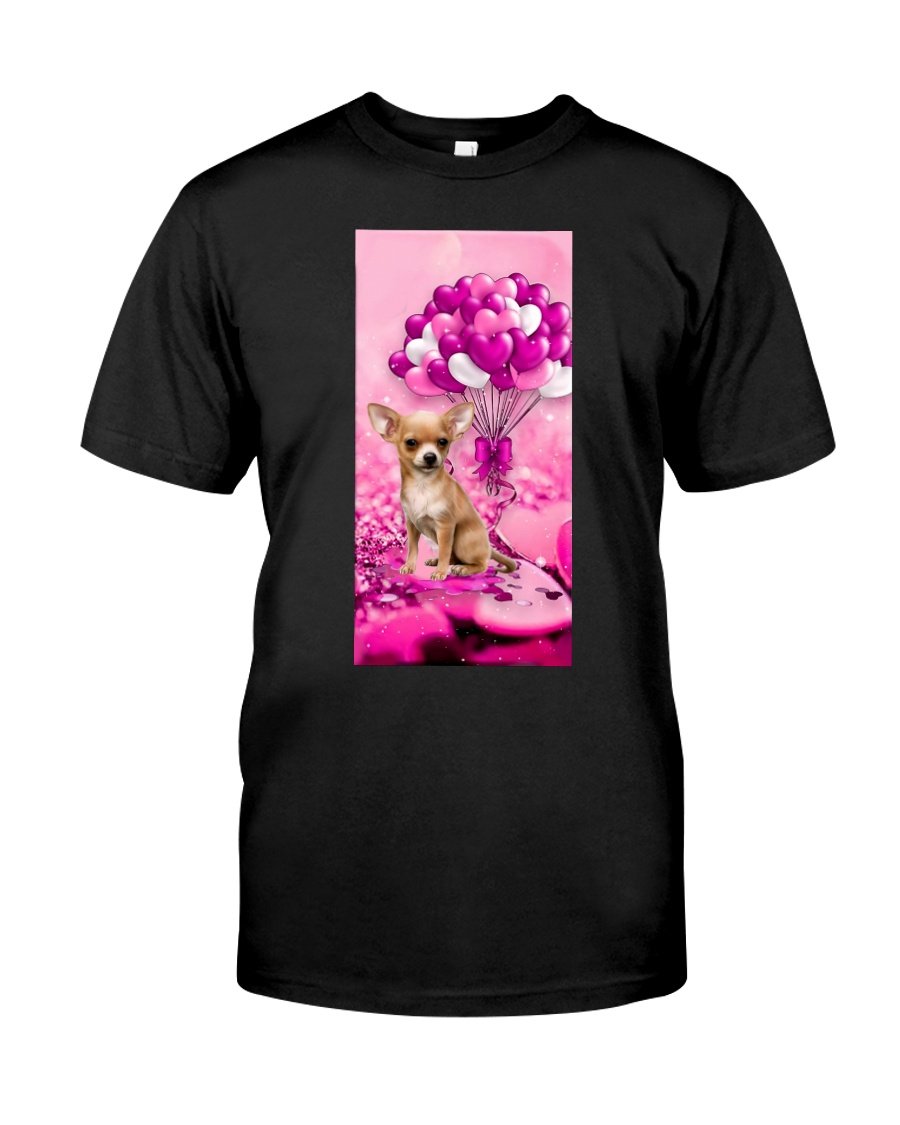 Chihuahua Puppy Heart Balloon Purple Phone Case T-Shirt Hoodie – Valentine Gift