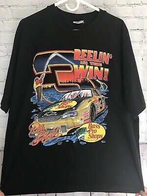 Vintage Racing T Shirt Dale Earnhardt Reelin In The Win Bass Pro Shop Sz X 1307