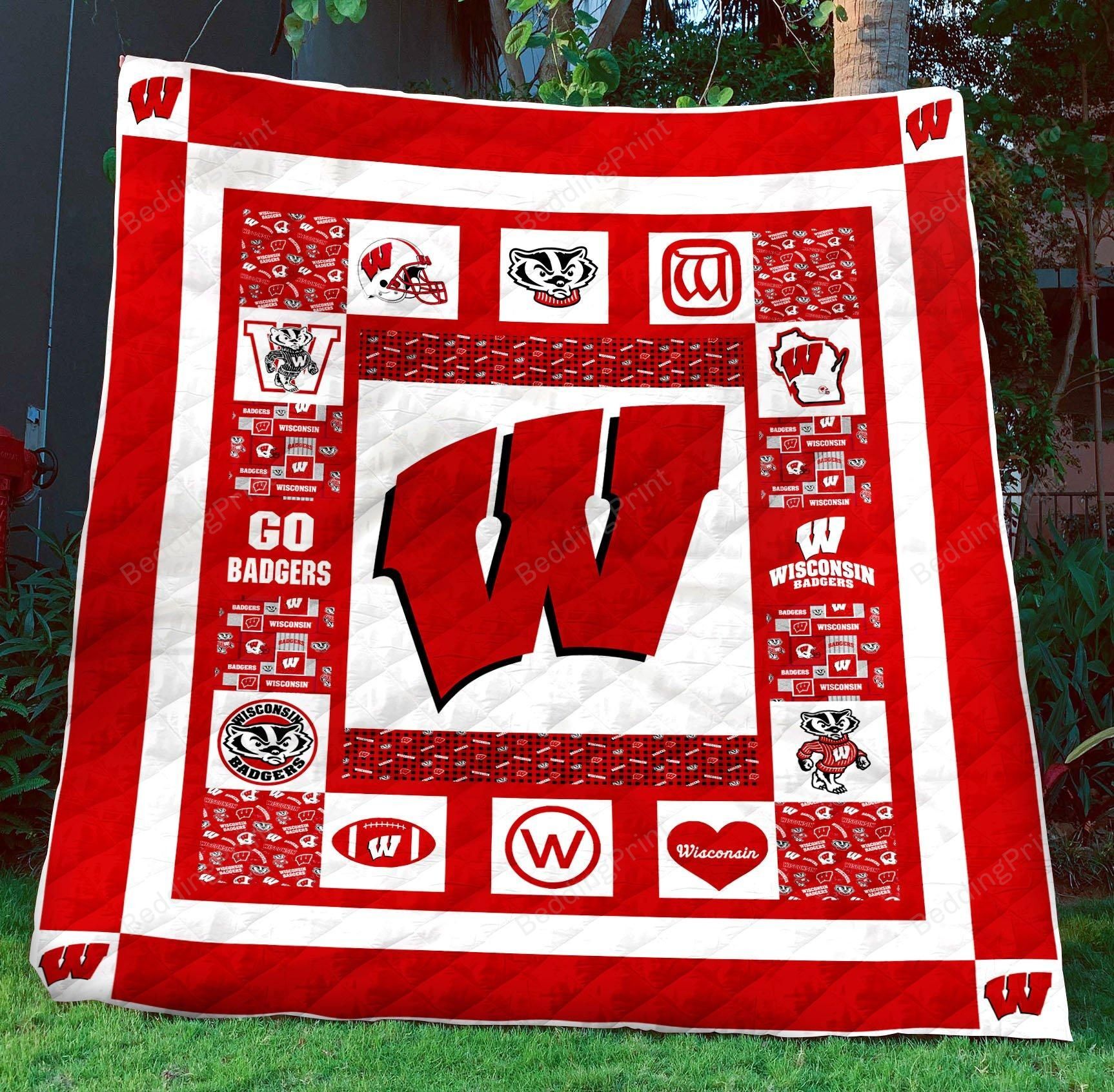 Wisconsin Badgers Ver1 Quilt Blanket