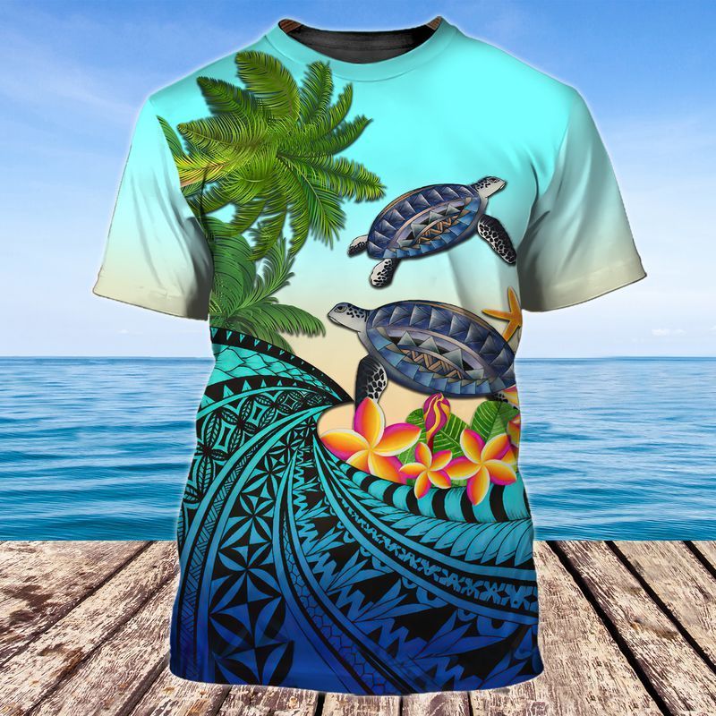 Polynesian Turtle Hawaii Unique Trending Full Print Tshirt Ha55488