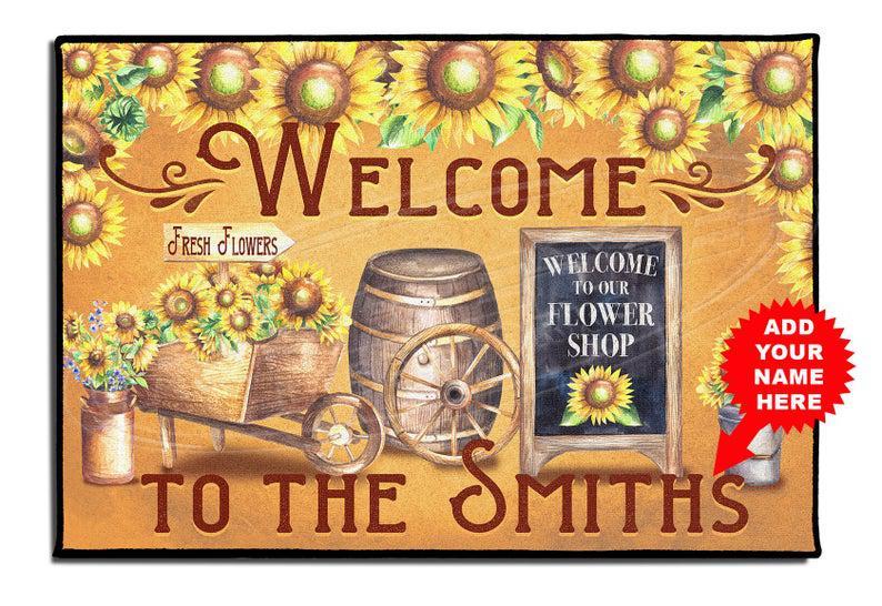 Welcome To Our Flower Shop Flower Doormat Indoor And Outdoor Mat Entrance Rug Sweet Home Decor Closing Gift Gift For Friend Family Birthday Floral Lovers Gift Idea