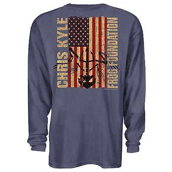 Chris Kyle Frog Foundation Epic Flag Longsleeve American Sniper T-Shirt