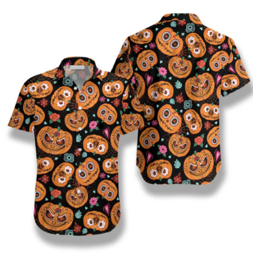 Pumpkin Flower Halloween Theme Hawaii Gift For Day Shirt Ha14931