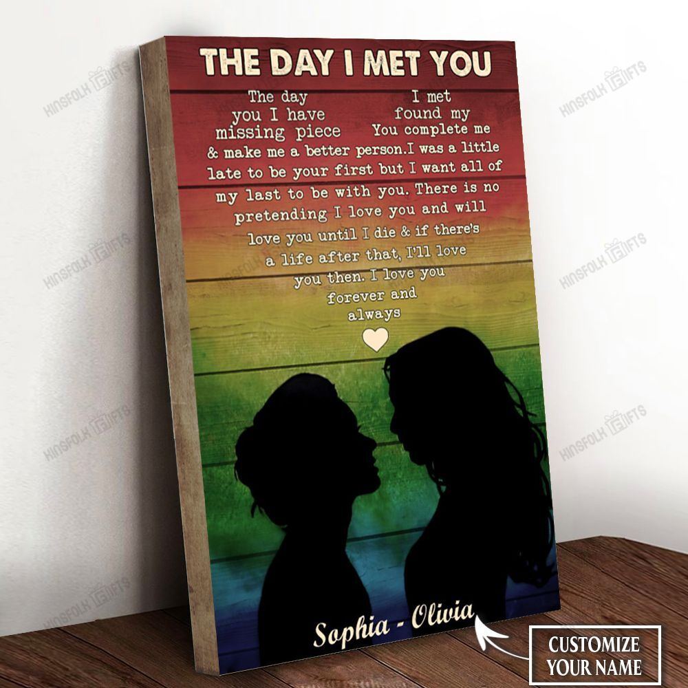 Lesbian Couple The Day I Met You Personalized Canvas Poster Wall Art, Poster Print, Canvas Print Wall Decor
