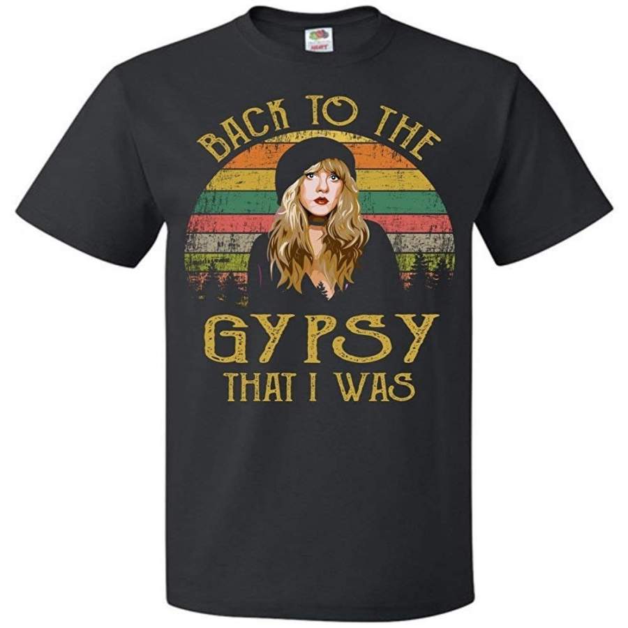 Summer T-Shirts Back To The Gypsy That I Was Short Sleeve T-Shirt Stevie Nicks Retro Vintage Mens O-Neck T-Shirt