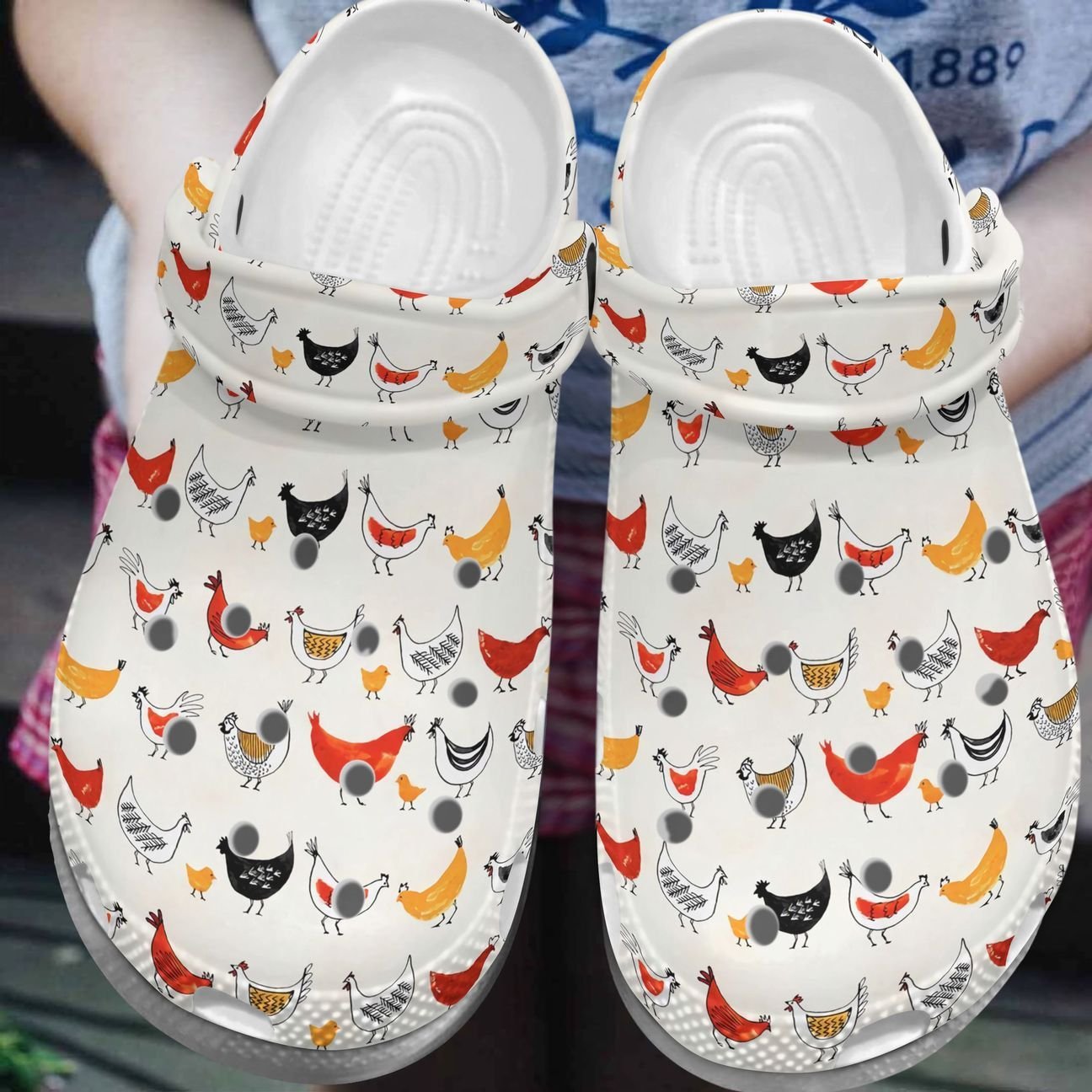 Chicken Personalized Clog, Custom Name, Text, Color, Number Fashion Style For Women, Men, Kid, Print 3D Chicken Pattern Vq