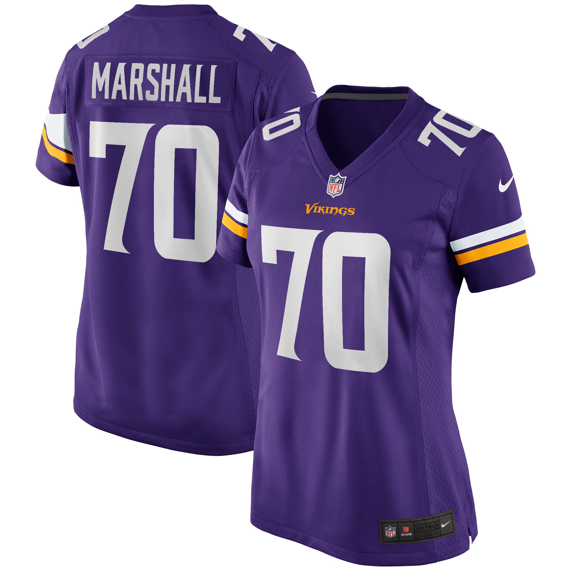 Women’s Minnesota Vikings Jim Marshall Purple Game Retired Player Jersey