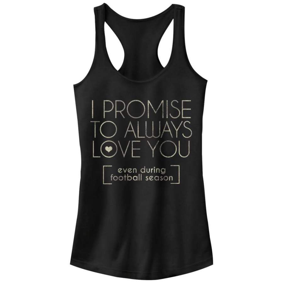 CHIN UP Junior’s Love You During Football  Racerback Tank Black