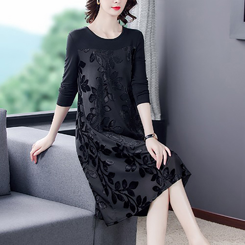 Spring Black Jacquard Knitted Vintage Midi Dress 2022 Autumn Casual Long Sleeve Dress Women Elegant Bodycon Party Solid Vestidos alx