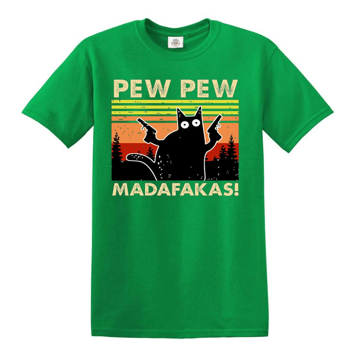 Trend Pew Pew Madafakas Vintage Funny Cat Retro Kitten Xmas Unisex Cotton Tshirt Hy208062Ac