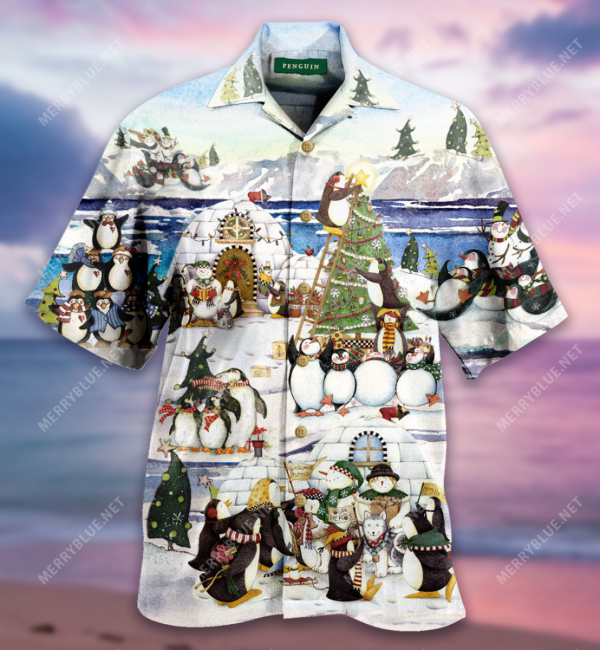 Penguin Christmas Hawaiian Shirt Summer Beach Clothing Clothes For Men Women Ht