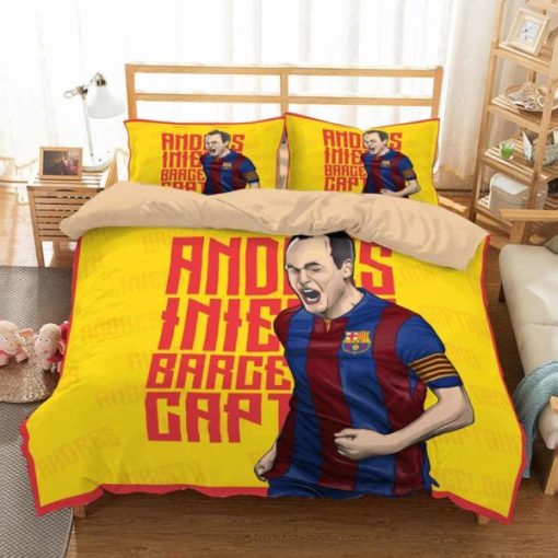 Andr S Iniesta Football Club 30 Duvet Cover Pillowcase Home Decor 3D Bedding Set Decor