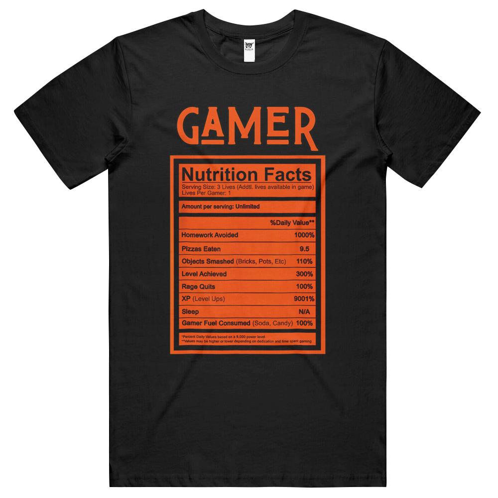 Nutritional Facts Shirt, Gamer Nutrition Facts Shirt, Gamer Nutritional Facts Men Women Gamers Gaming Shirt T Shirts