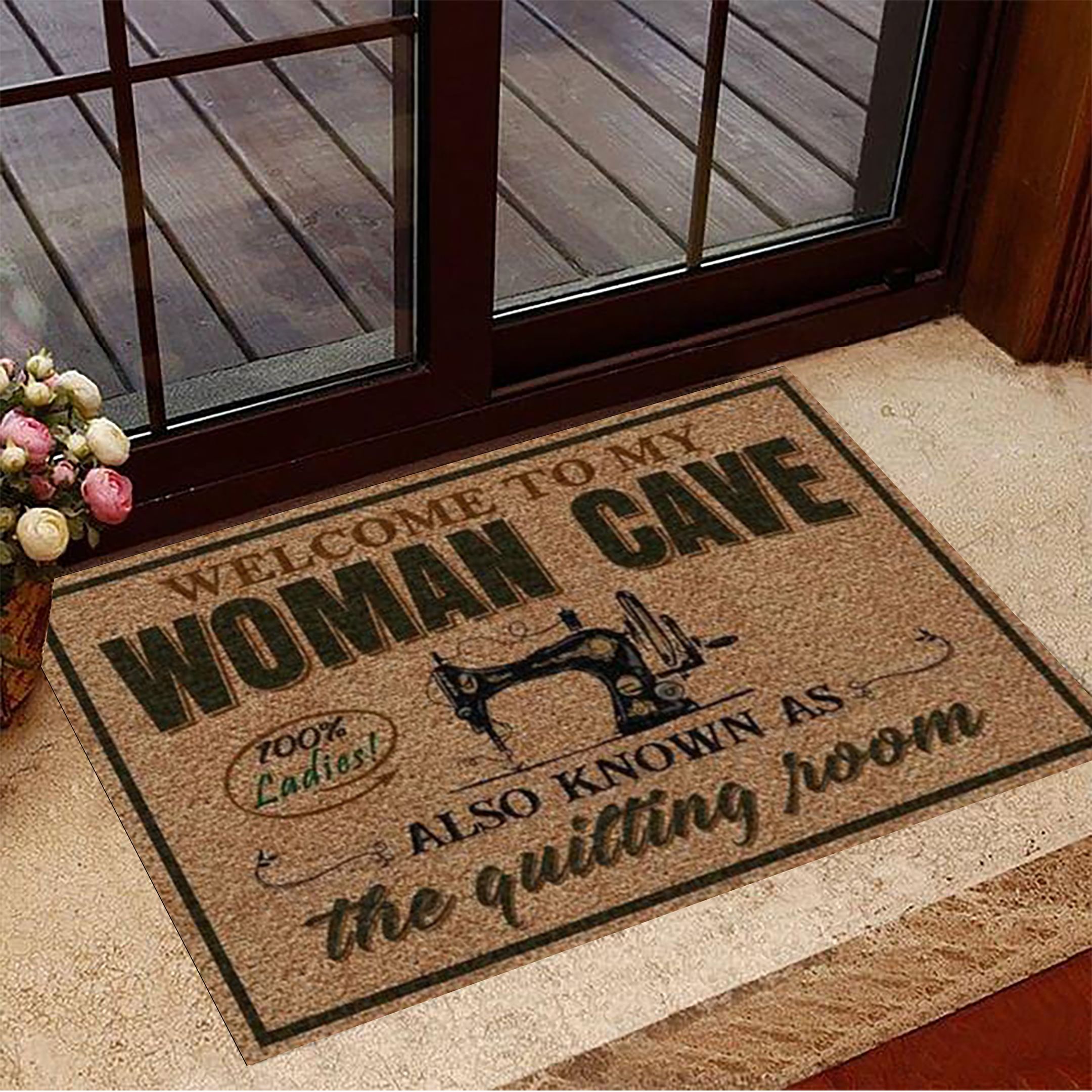 Welcome To My Woman Cave Also Known As Quilting Room Doormat Vintage Doormat House Decor