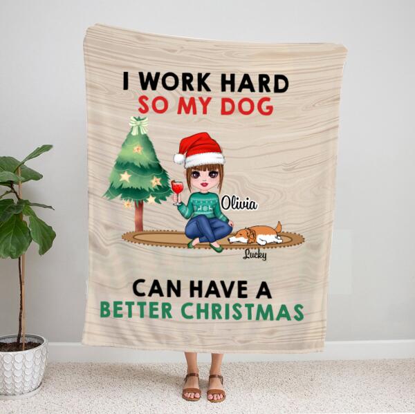 Personalized Dog Mom Blanket – Unique Christmas Gifts – Up To 4 Dogs