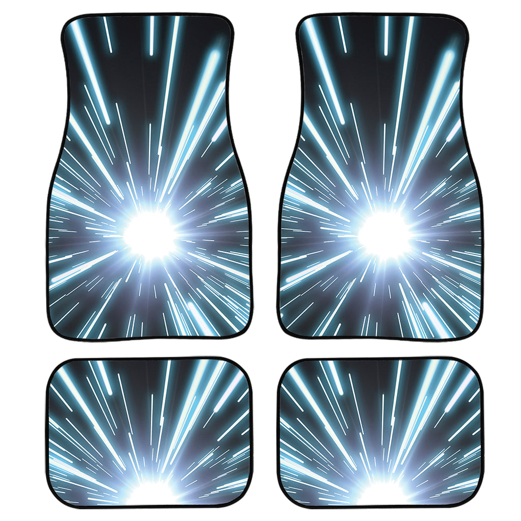 Blue Lightspeed Print Front And Back Car Floor Mats, Front Car Mat