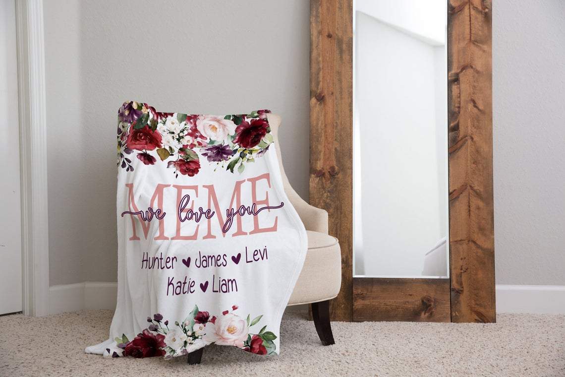 Lovelypod – Grandmother Blanket, Grandma Blanket With Names, Mom Blanket