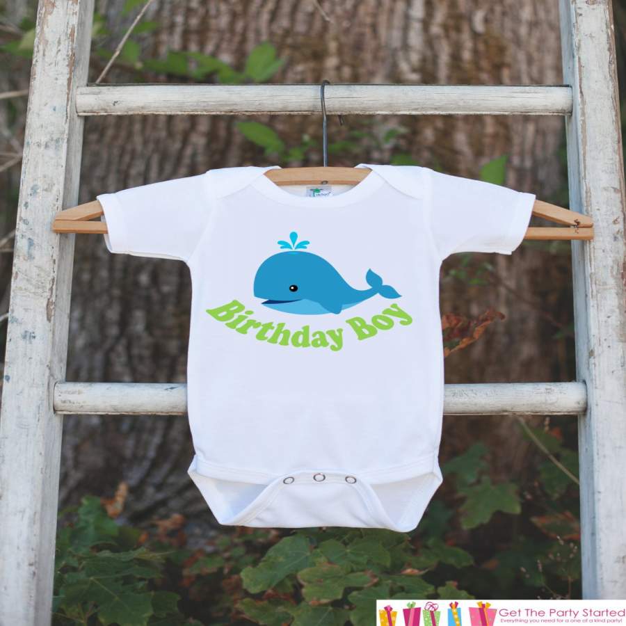 Birthday Boy Whale Bodysuit – Under The Sea Bodysuit For Boy’s Birthday Party – Preppy Whale Onepiece Birthday Outfit – Ocean Birthday Shirt