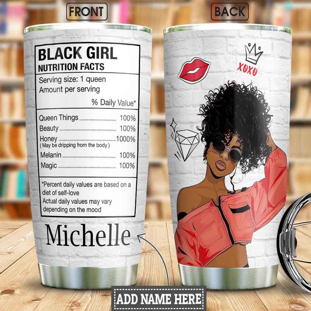 Personalized Melanin Women Tumbler Cup Black Woman Custom Name Tumbler Double Wall Cup Melanin Girl Gift Ideas 20 Oz