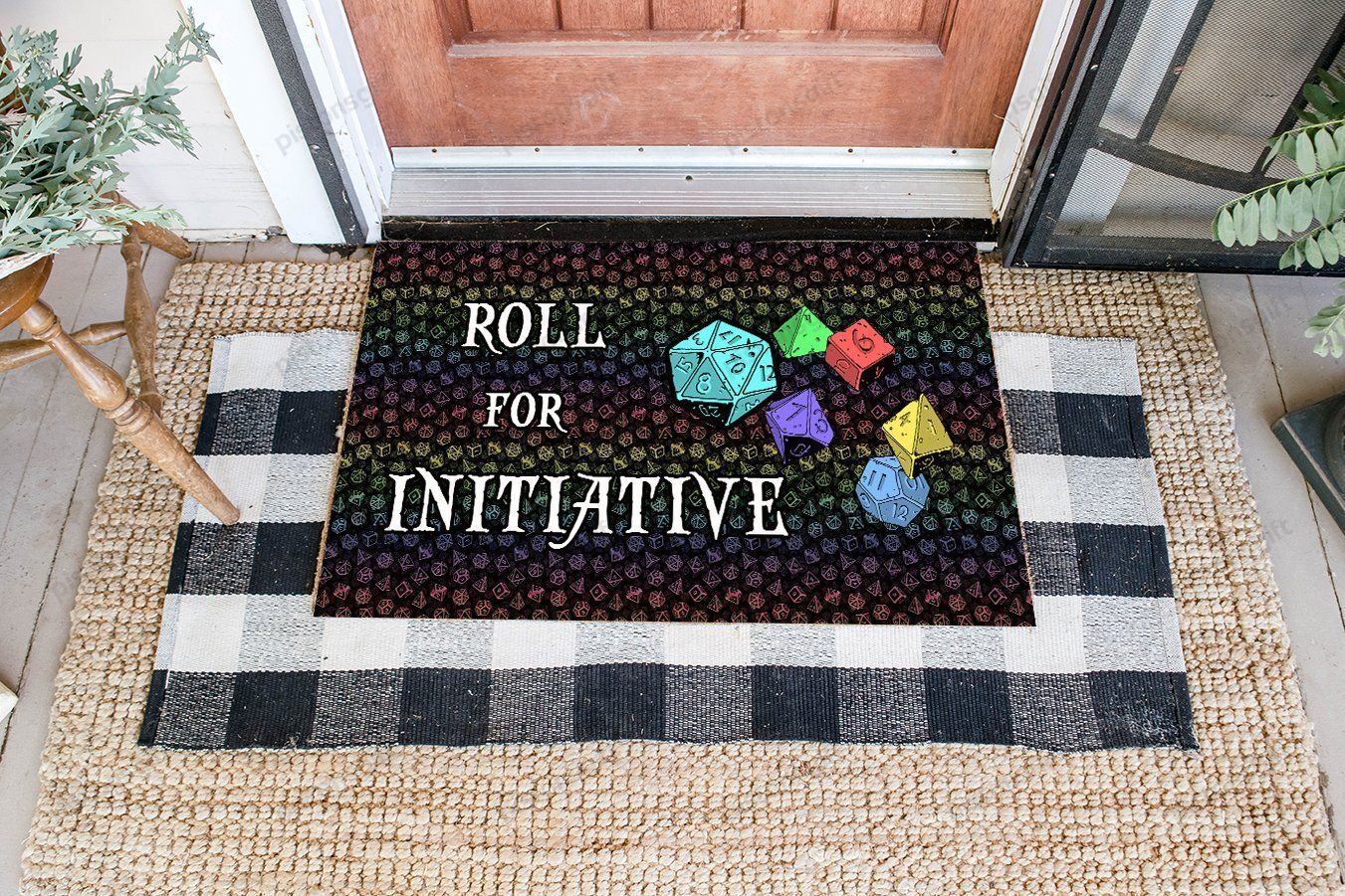 Game DnD Initiative Coir Pattern All Over Printing Doormat