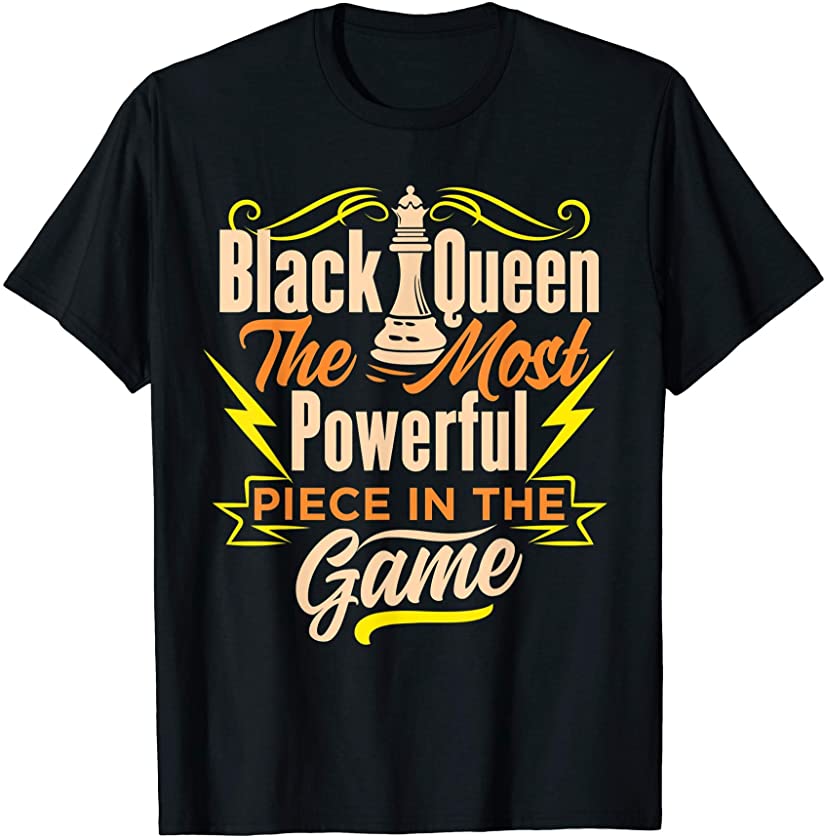 Womens Black Queen Shirt, Black Queen Chess T-Shirt