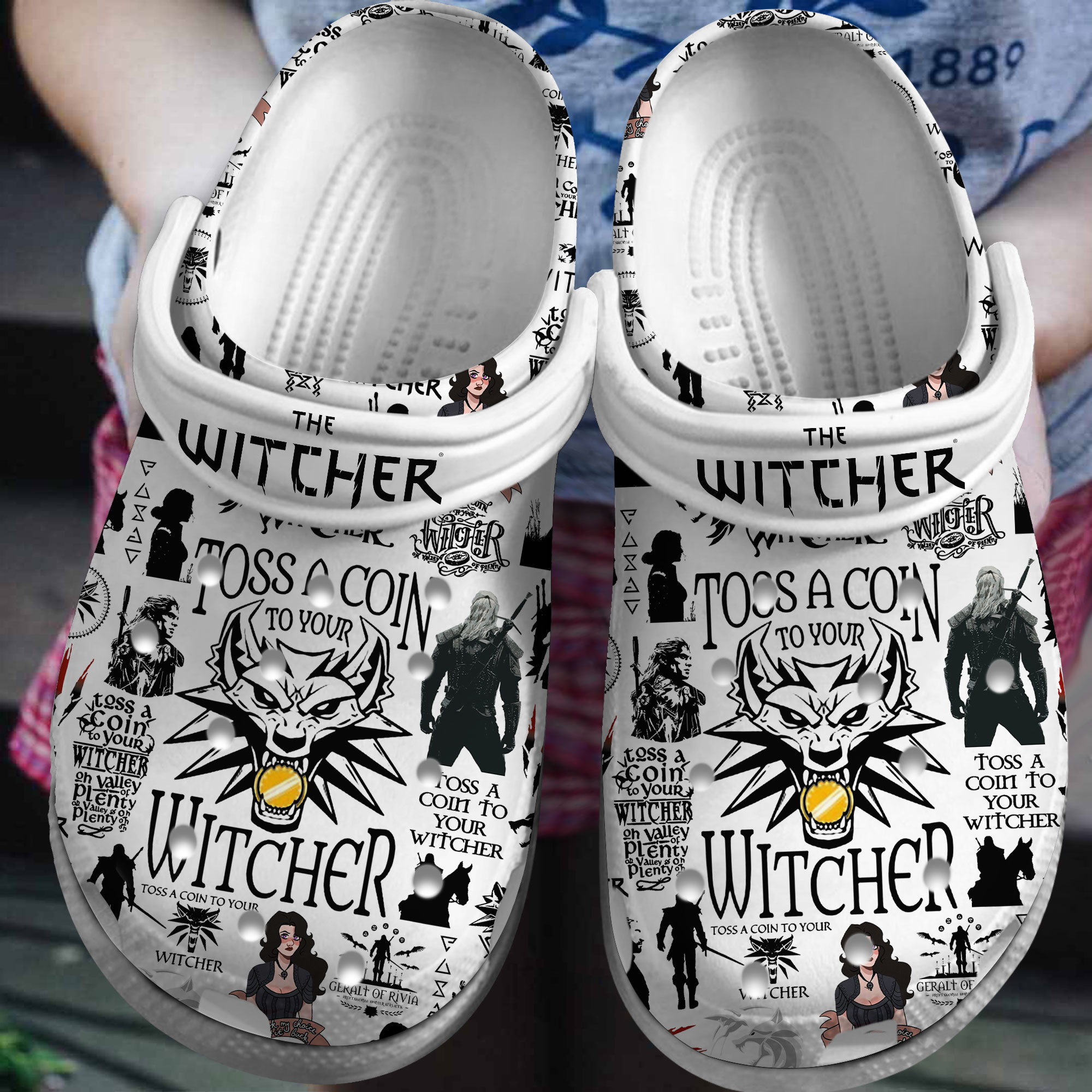 Premium The Witcher TV Series Crocs Crocband Clogs Shoes Comfortable For Men Women and Kids