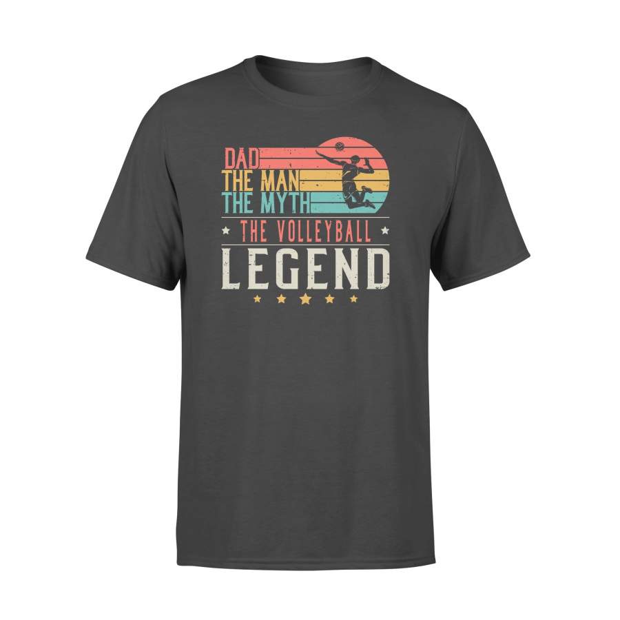 Men's Volleyball Vintage Graphic Tee Father's Day Gift for Dad Volleyball Players Coach Volleyball Dad The Man The Myth The Legend T-Shirt Alwaysky x Father's Day 2024