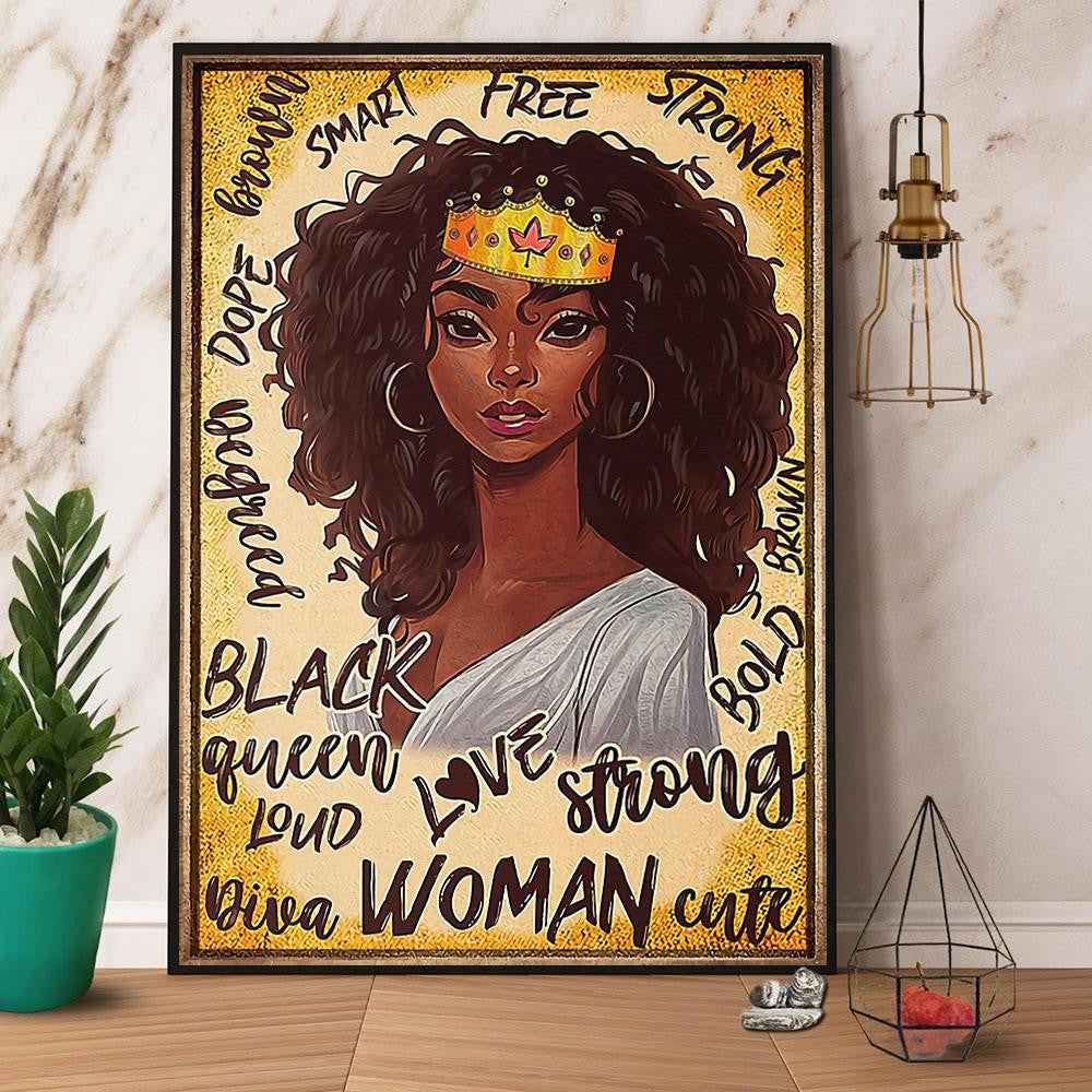 Portrait Of Black Queen Free Strong Paper Canvas Prints Poster Wall Art