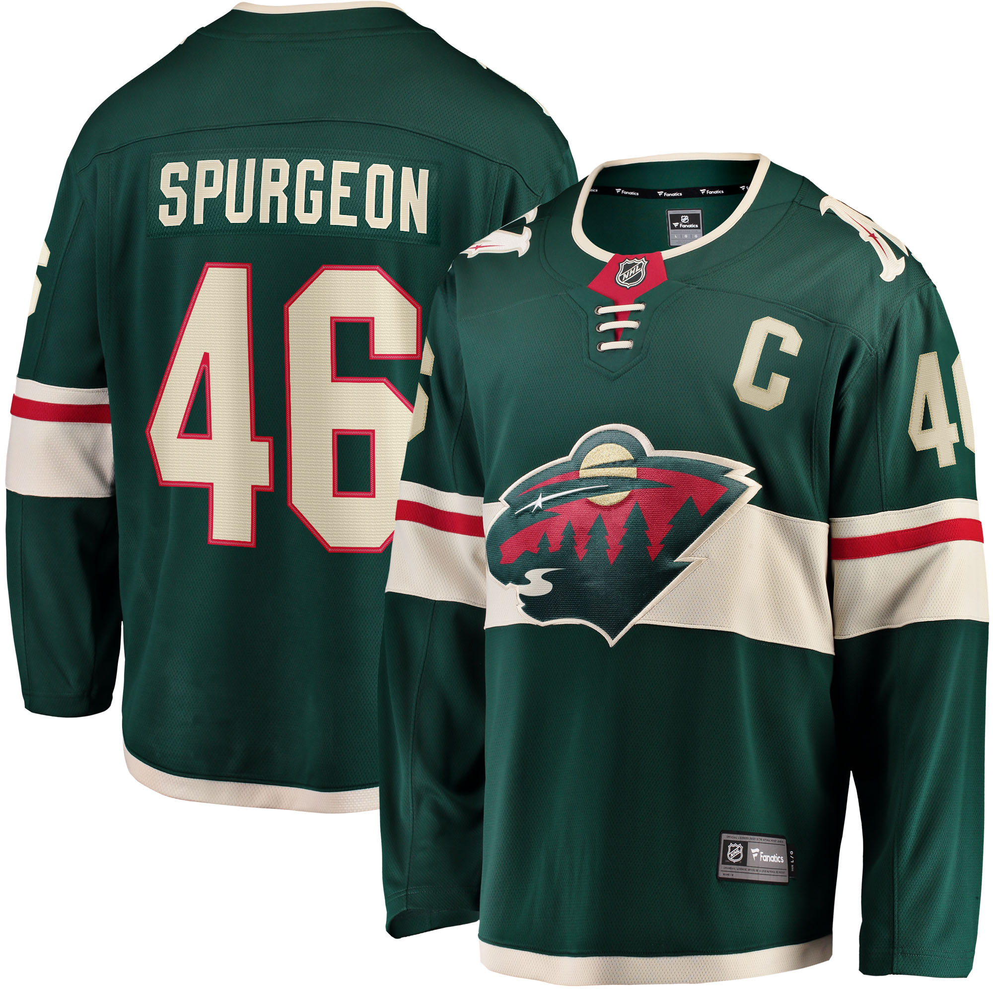 Jared Spurgeon Minnesota Wild Home Breakaway Player Jersey – Green