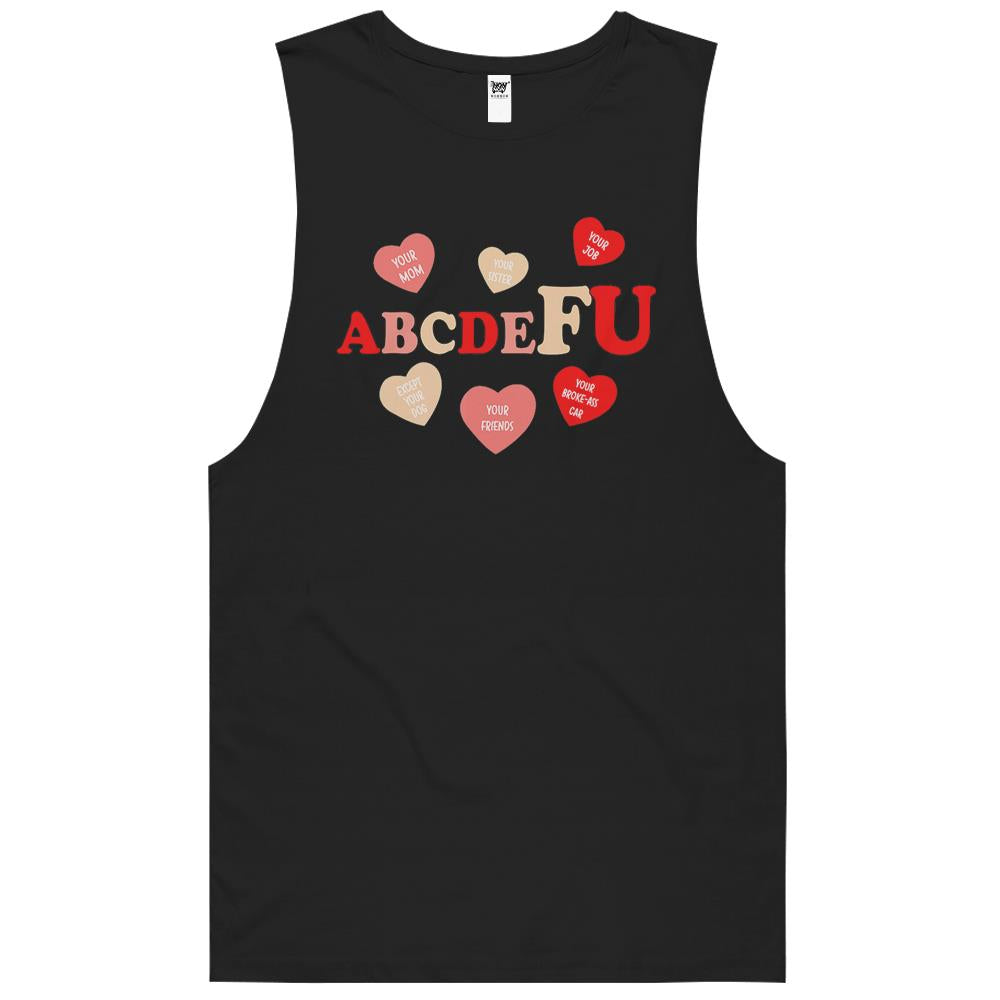 Abc.De.Fu Valentines Retro Funny Hearts Valentine Candy. Tank Top