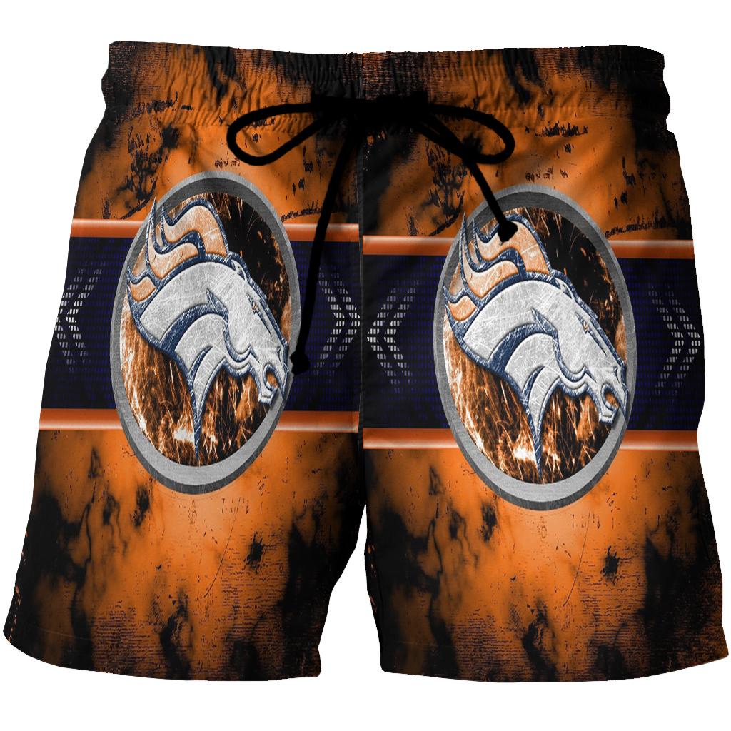 Denver Broncos Emblem V21 3D All Over Print Summer Beach Hawaiian Short