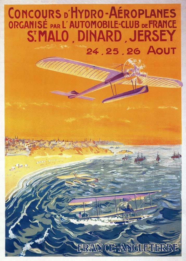View Of Float Planes In Air And Water – Vintage Travel Poster