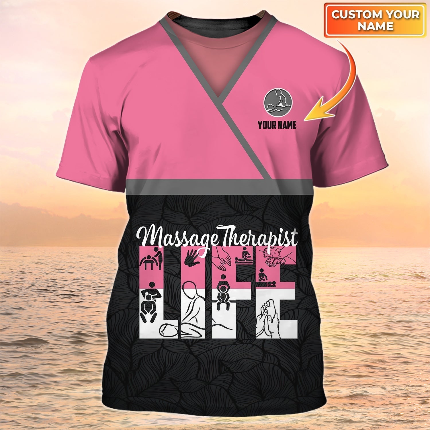 Custom 3D Massage Therapist Shirts Men Women, Life Massage Uniform Tad