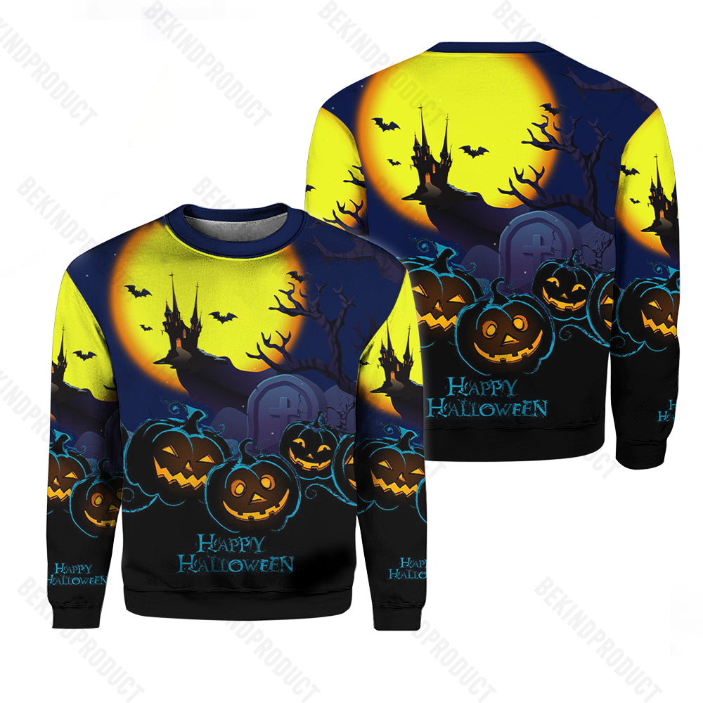 Happy Halloween Pumpkin Crewneck Sweatshirt All Over Print Sweatshirt For Women Sweatshirt For Men Swn1041