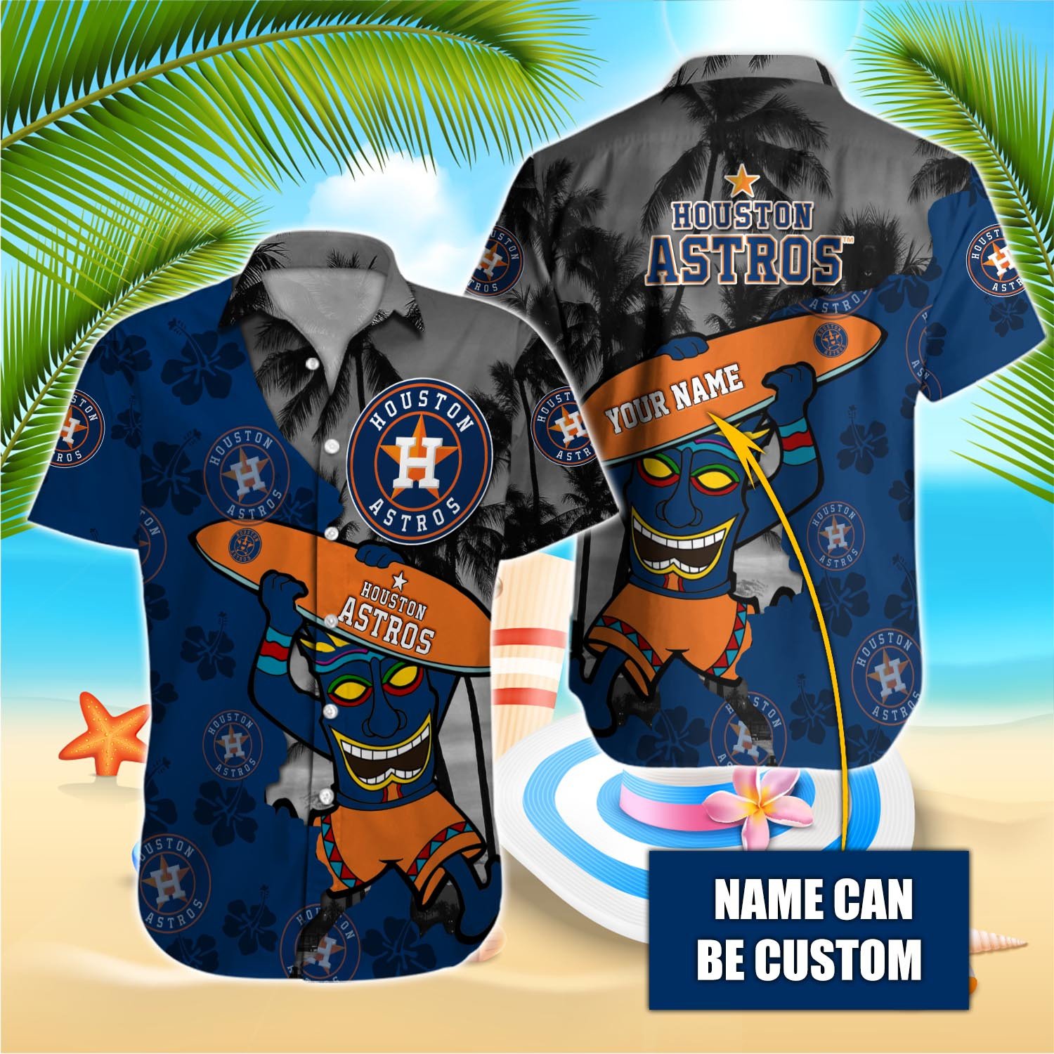 Houston Astros Custom Name Hawaiian Shirt T-38175