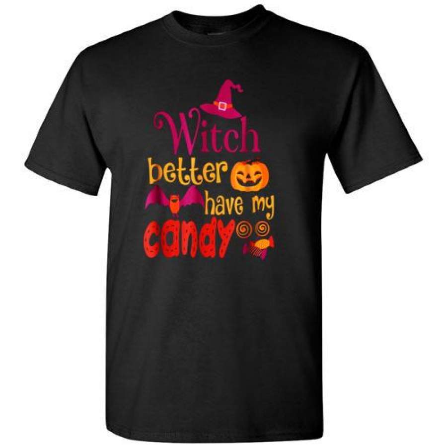 Witch Candy Shirt Halloween Costume Gift Funny Phrase Tshirt