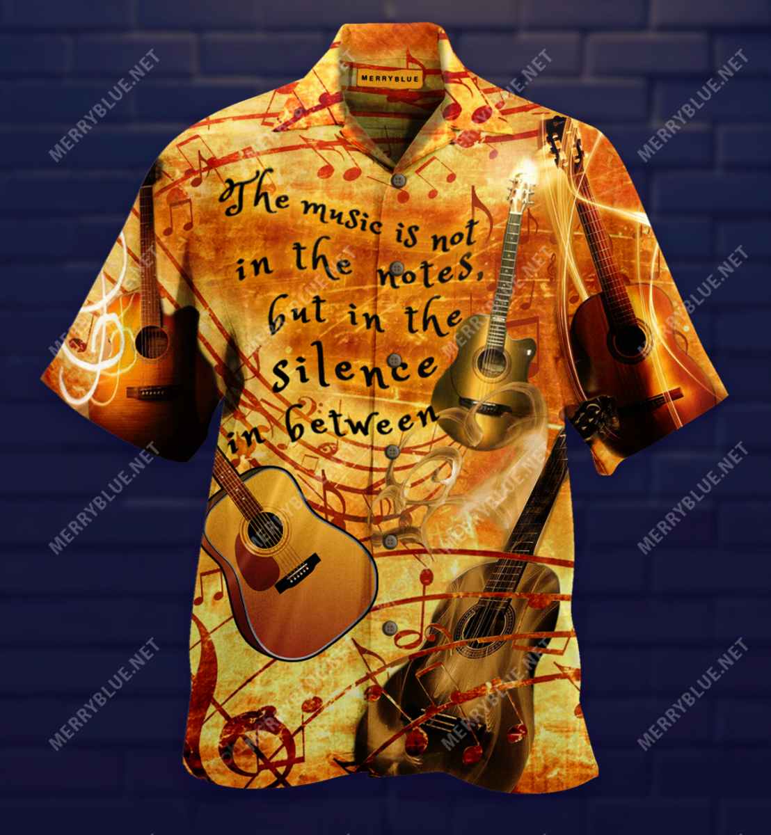 Guitar The Music Is In Silence Between Hawaii Shirt Ha26263