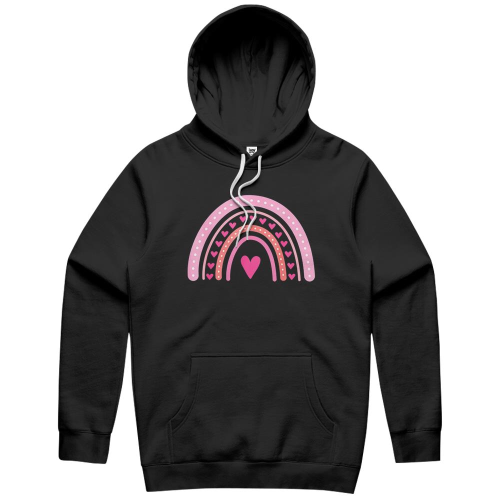 Cute Heart Rainbow Valentines Day Teacher Girls Womens Hoodie