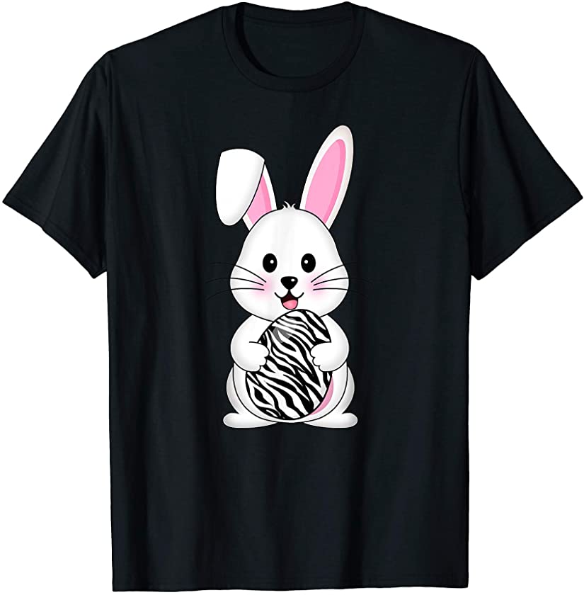 Cute Easter Egg Bunny Zebra Print Costume For Boys And Girls T-Shirt