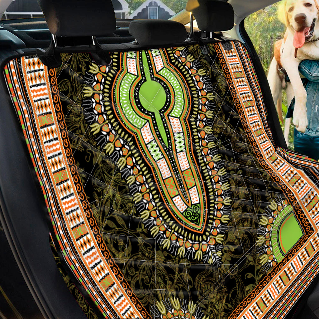 Orange And Black African Dashiki Print Pet Car Back Seat Cover