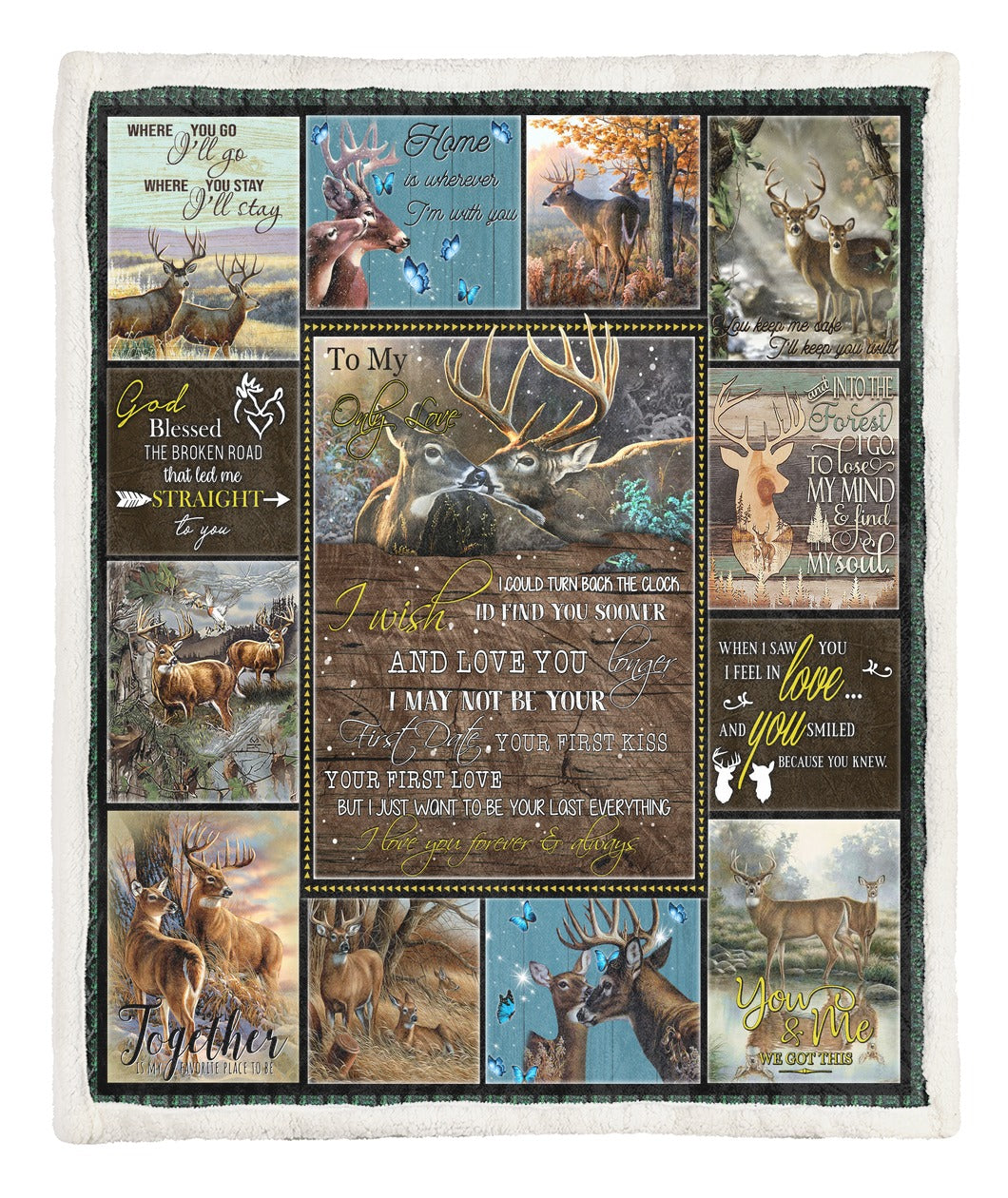 Oragontee Husband And Wife, Deer Hunting Fleece Blanket | Adult 60X80 Inch | Youth 45X60 Inch | Colorful | Bk4144