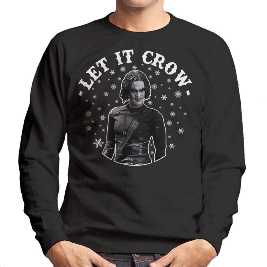 Let It Crow Christmas Knit Pattern Men’s Sweatshirt