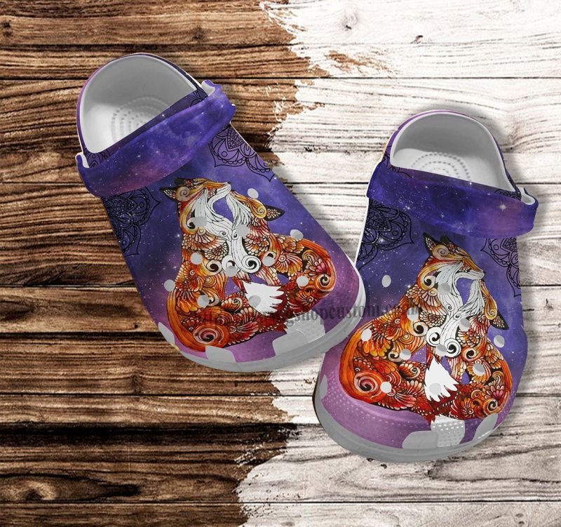 Fox Mom Daughter Boho Croc Shoes Gift Mother Day- Fox Grandma Lover Shoes Croc Clogs Customize Gift Women