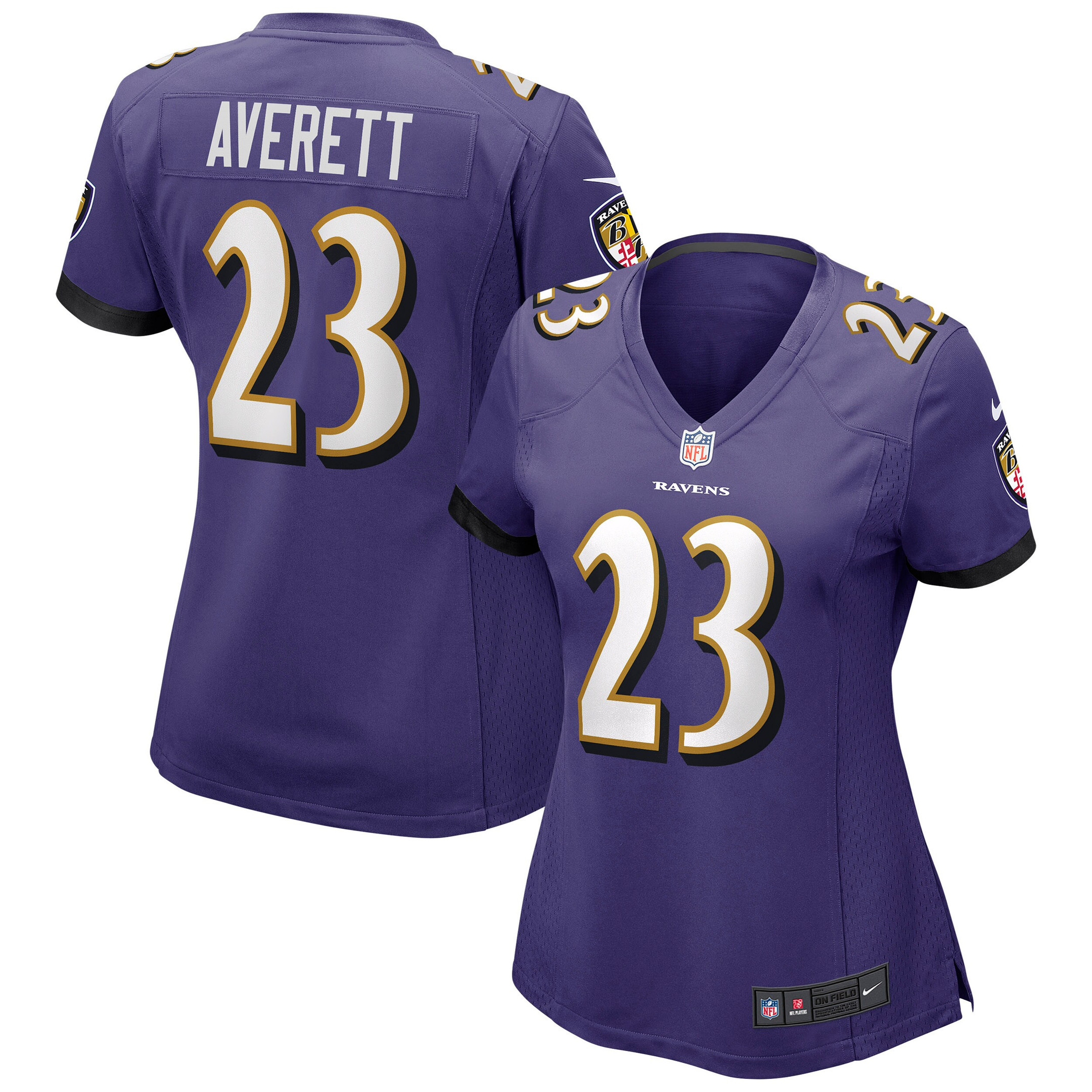 Anthony Averett Baltimore Ravens Womens Game Jersey – Purple NFL