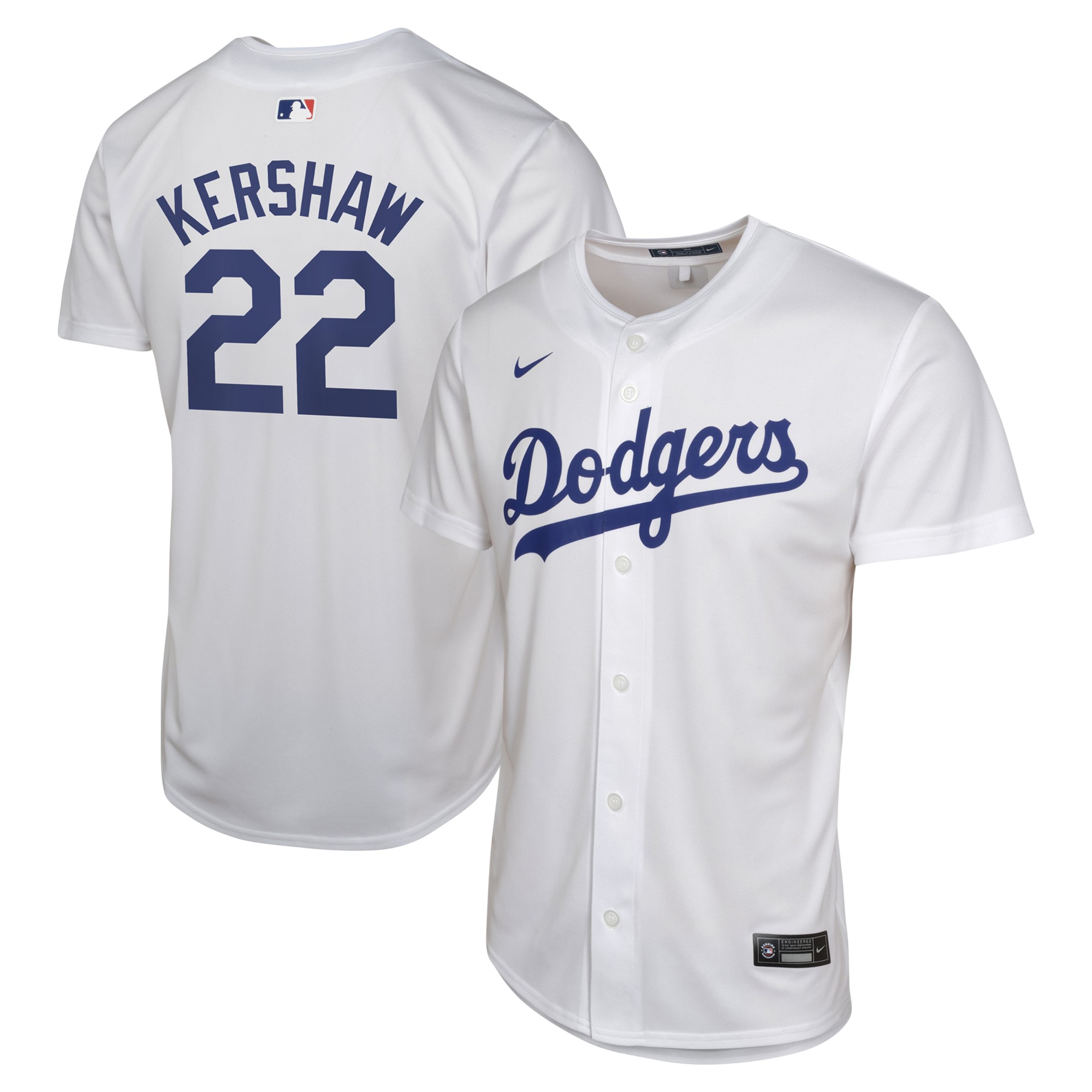 Clayton Kershaw Los Angeles Dodgers Youth Home Player Game Jersey – White